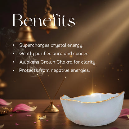 Siddh selenite Money yantra Bowl