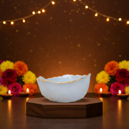 Siddh selenite Money yantra Bowl